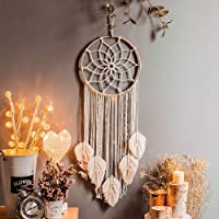 Nice Dream Macramé Atrapasueños Pluma Tejida Colgante de Pared Grande Atrapasueños Hecho a Mano Boho Borlas Decoración…